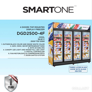 DGD2500-4F (2000 Liter) 4 Door Top Mount Display Freezer